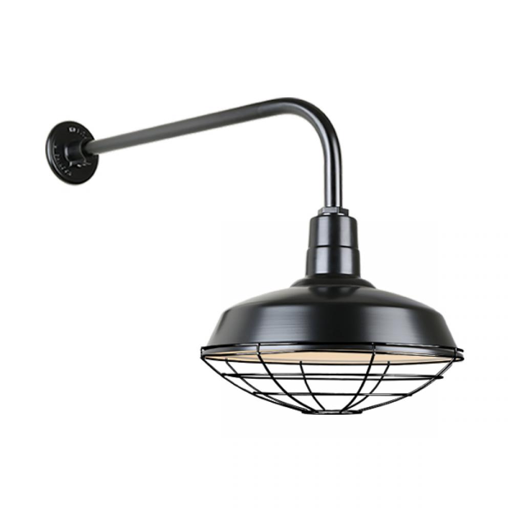 16&#34; Gooseneck Light Warehouse Shade, QSNB-13 Arm, Wire Guard Accessory