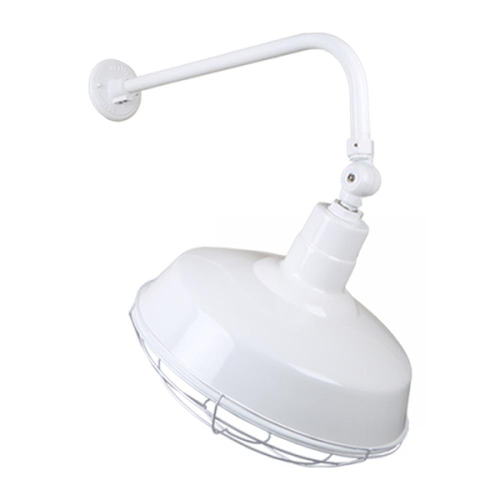 16&#34; Gooseneck Light Warehouse Shade, QSNB-13 Arm, Swivel Knuckle & Wire Guard Accessories