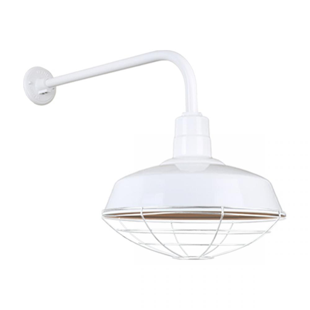 14&#34; Gooseneck Light Warehouse Shade, QSNB-13 Arm, Wire Guard Accessory