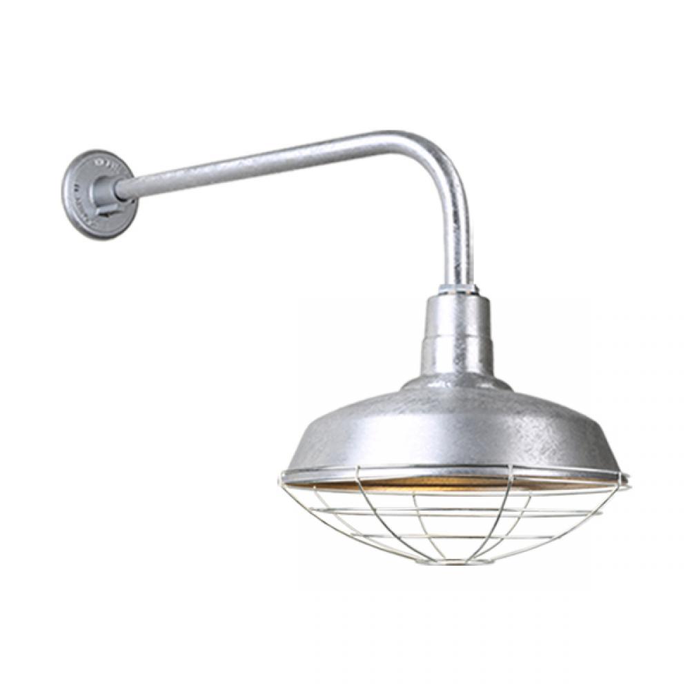 14&#34; Gooseneck Light Warehouse Shade, QSNB-13 Arm, Wire Guard Accessory