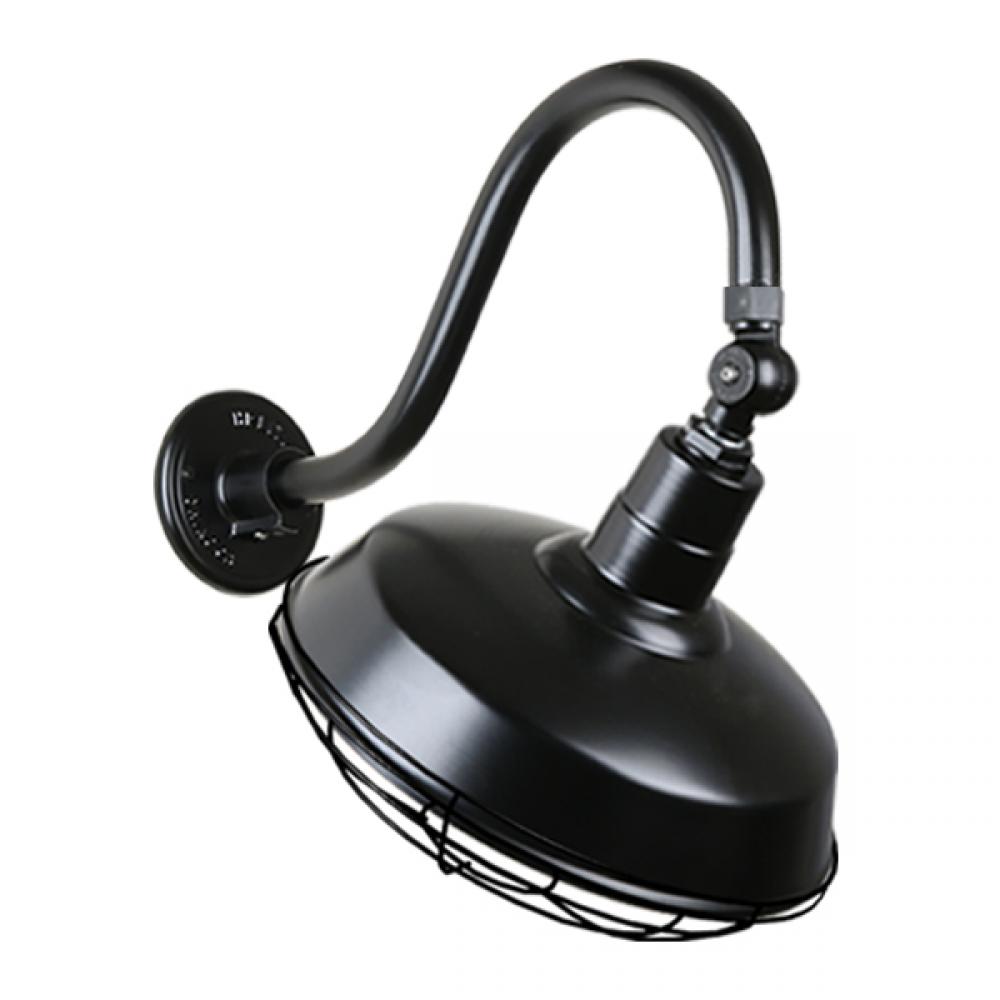 14&#34; Gooseneck Light Warehouse Shade, QSNB-42 Arm, Swivel Knuckle & Wire Guard Accessories