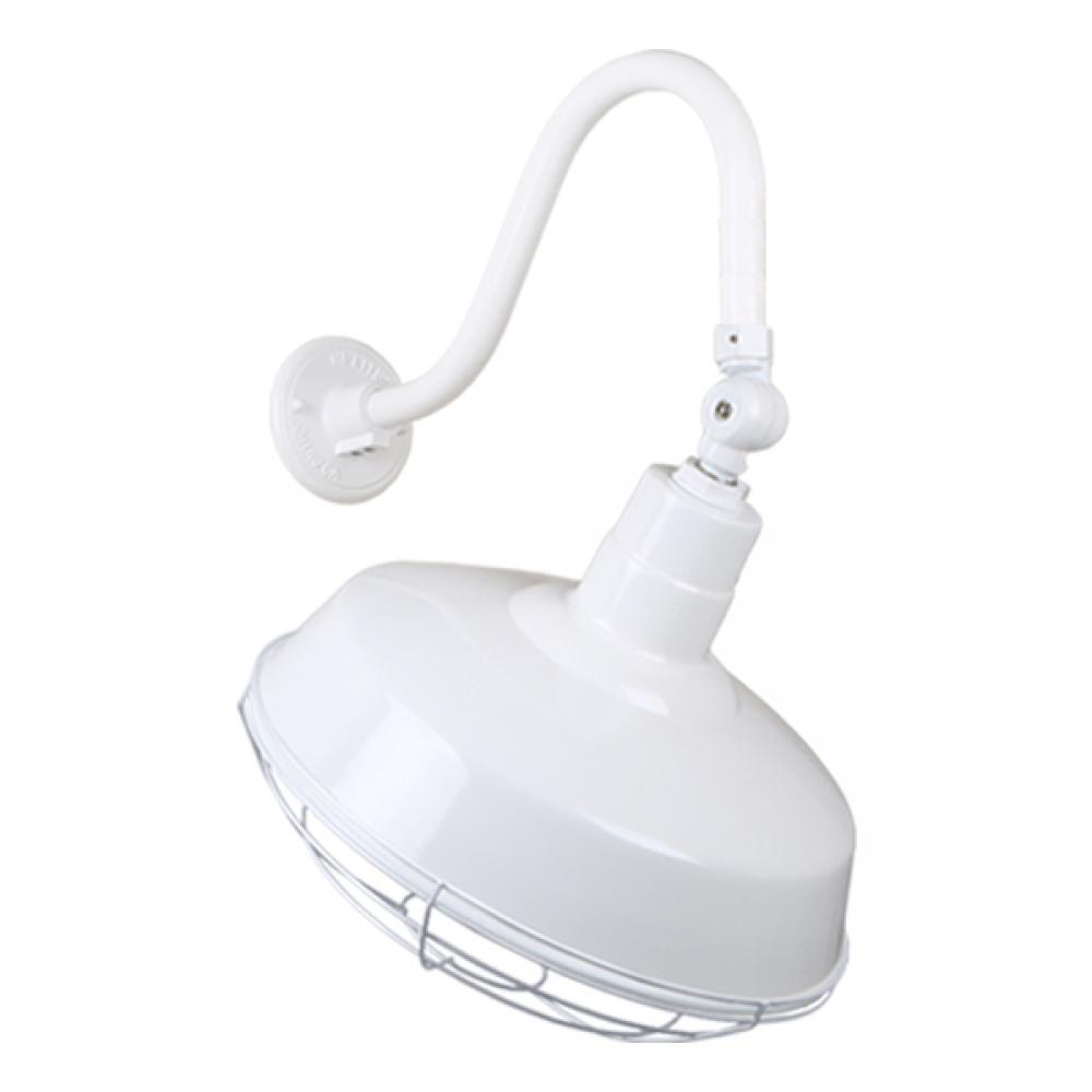 14&#34; Gooseneck Light Warehouse Shade, QSNB-42 Arm, Swivel Knuckle & Wire Guard Accessories