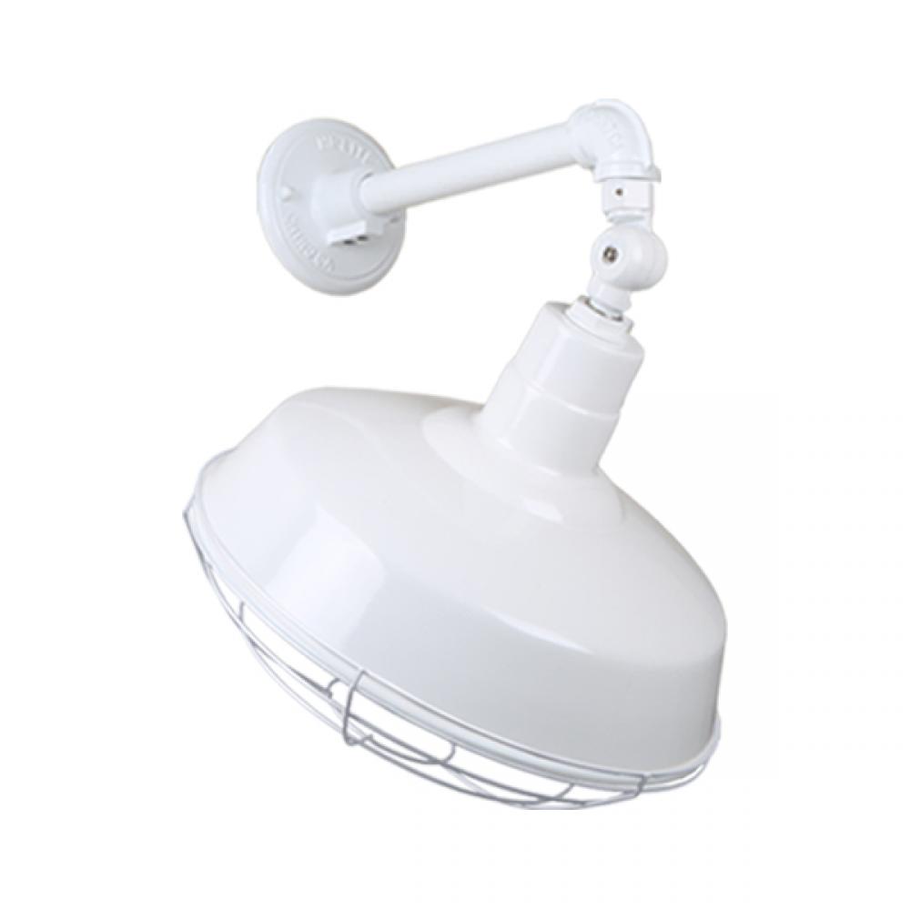 18&#34; Gooseneck Light Warehouse Shade, QSNB-44 Arm, Swivel Knuckle & Wire Guard Accessories