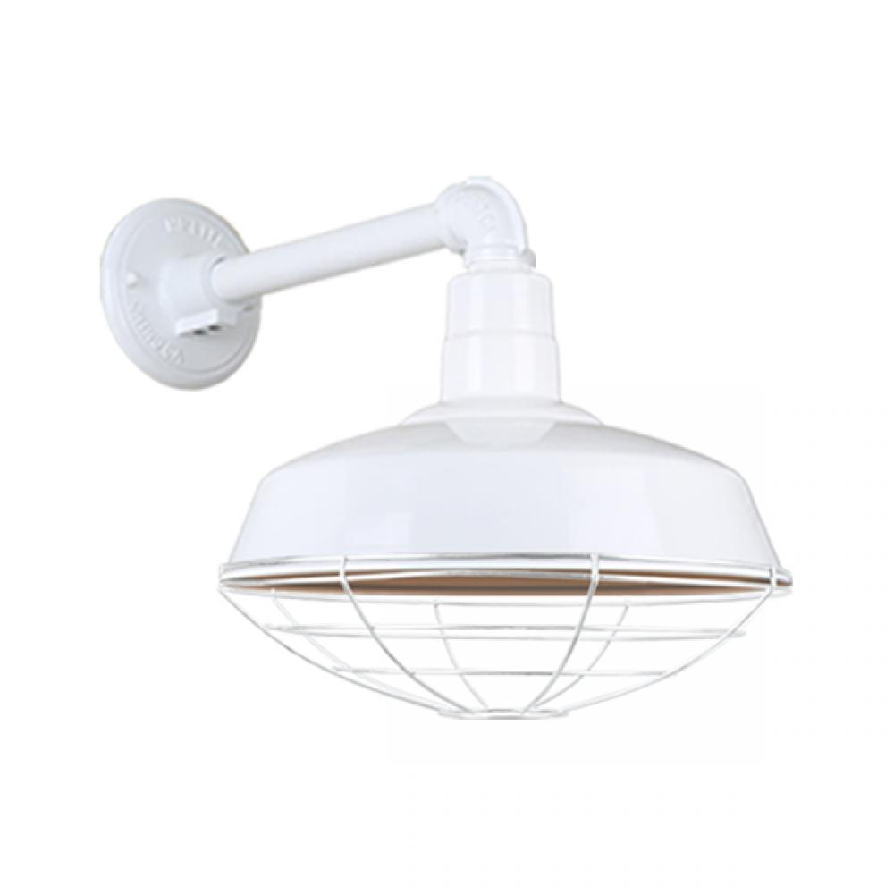 18&#34; Gooseneck Light Warehouse Shade, QSNB-44 Arm, Wire Guard Accessory