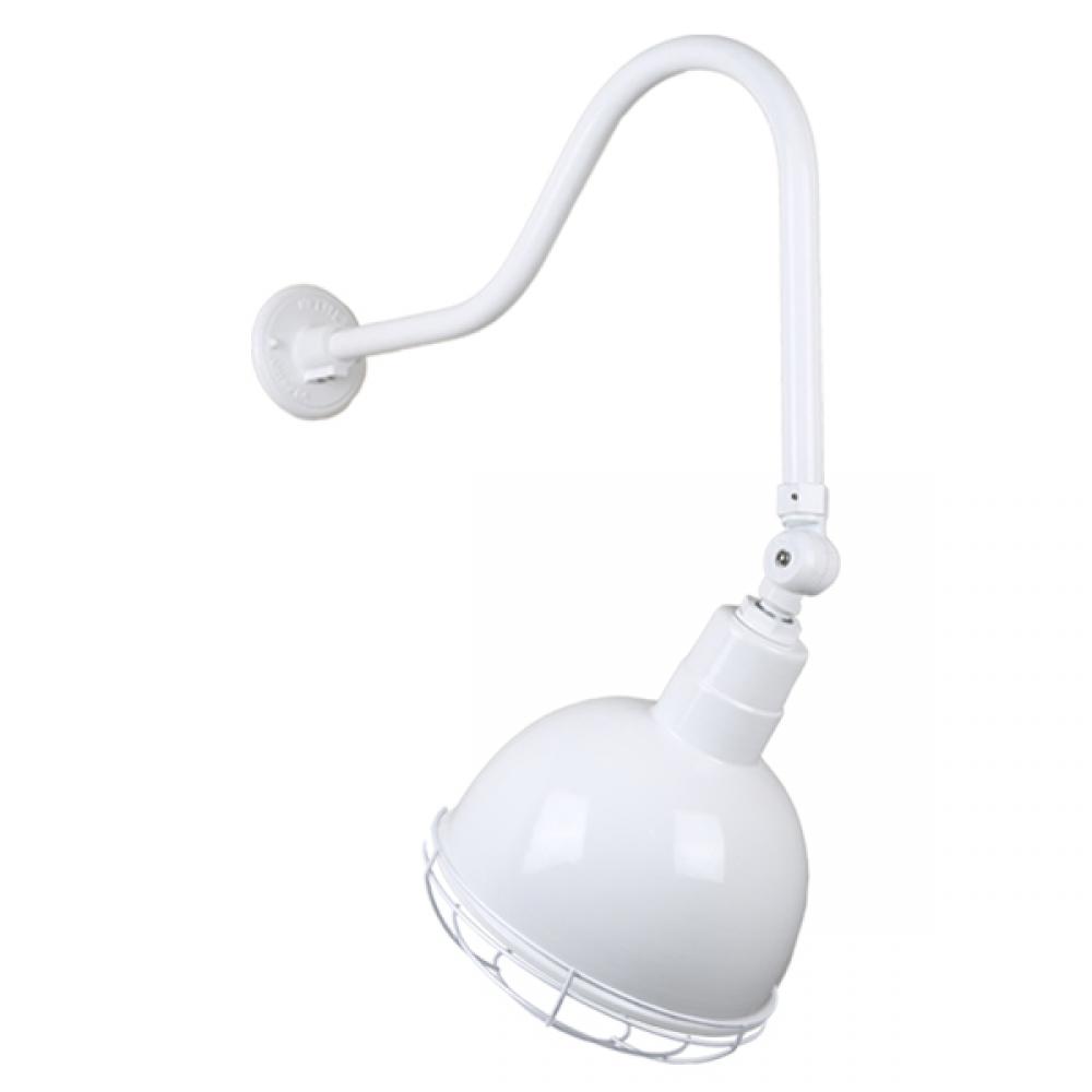 12&#34; Gooseneck Light Deep Bowl Shade, QSNHL-H Arm, Swivel Knuckle & Wire Guard Accessories