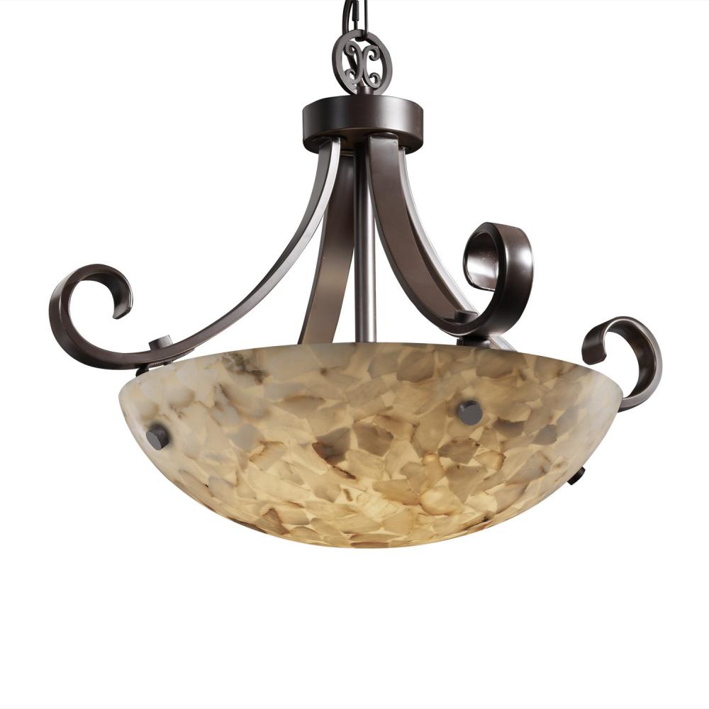 18&#34; Pendant Bowl - Scrolls w/ Finials