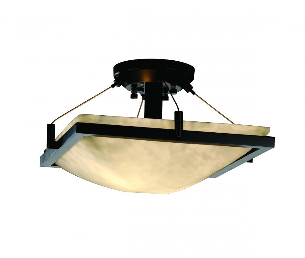 14&#34; Square Semi-Flush Bowl w/ Ring