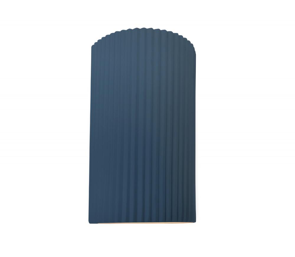 Large ADA LED Pleated Cylinder Wall Sconce (Outdoor)