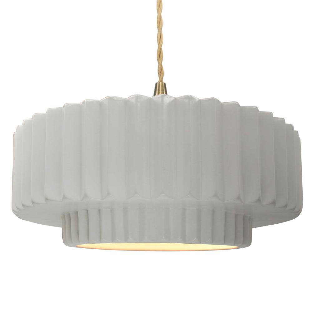 Large Tier Pleated 1-Light Pendant