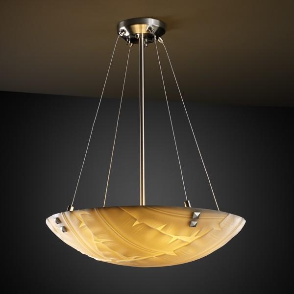 24&#34; Pendant Bowl w/ PAIR CYLINDRICAL FINIALS