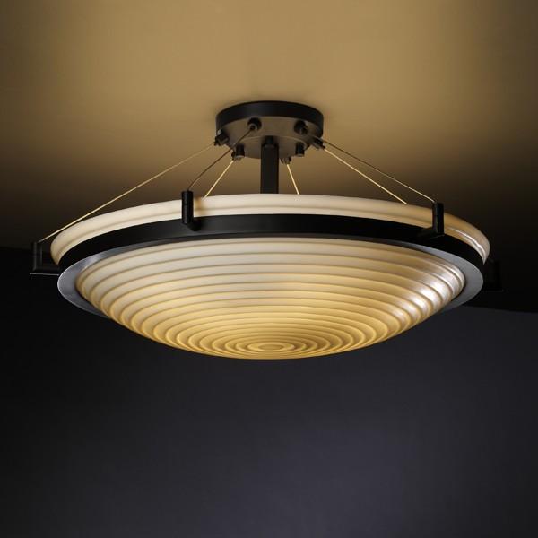 24&#34; Round Bowl Semi-Flush w/ Ring