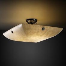 Justice Design Group CLD-9651-25-DBRZ-F6 - 18" Semi-Flush Bowl w/ Concentric Circles Finials