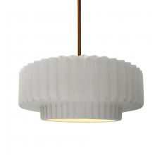 Justice Design Group CER-6553-BIS-BRSS-RIGID - Medium Tier Pleated 1-Light Pendant