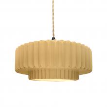 Justice Design Group CER-6553-MYLW-MBLK-BEIG-TWST - Medium Tier Pleated 1-Light Pendant