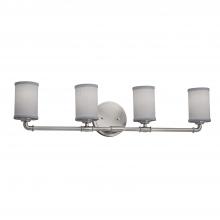 Justice Design Group FAB-8464-10-GRAY-NCKL - Bronx 4-Light Bath Bar