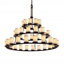 Justice Design Group FAB-8714-10-CREM-DBRZ - Dakota 45-Light 3-Tier Ring Chandelier