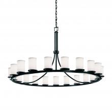 Justice Design Group FAB-8716-10-WHTE-MBLK - Dakota 21-Light 1-Tier Ring Chandelier