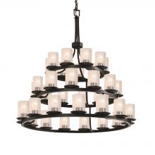 Justice Design Group FSN-8712-10-SEED-MBLK - Dakota 36-Light 3-Tier Ring Chandelier