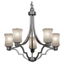 Justice Design Group GLA-8500-16-WHTW-NCKL - Argyle 5-Light Chandelier