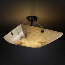 Justice Design Group FAL-9652-35-MBLK-F4-LED-5000 - 24" Semi-Flush Bowl w/ Large Square w/ Point Finials