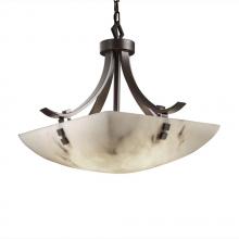 Justice Design Group FAL-9751-25-DBRZ-F5-LED-3000 - 18" Pendant Bowl - Flat Bars w/ Finials