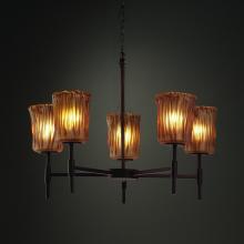 Justice Design Group GLA-8410-16-AMBR-DBRZ - Union 5-Light Chandelier