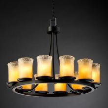 Justice Design Group GLA-8768-16-GLDC-MBLK - Dakota 12-Light Ring Chandelier (Short)