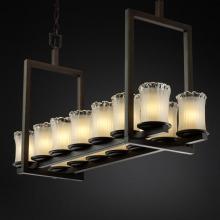 Justice Design Group GLA-8769-16-WTFR-MBLK - Dakota 14-Light Bridge Chandelier (Short)