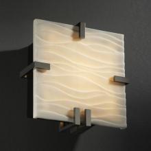 Justice Design Group PNA-5550-WAVE-MBLK-LED-1000 - Clips Square Wall Sconce (ADA)