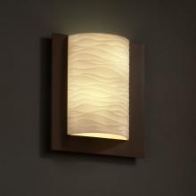 Justice Design Group PNA-5562-WAVE-DBRZ-LED-2000 - Framed Rectangle 3-Sided Wall Sconce (ADA)