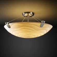 Justice Design Group PNA-9611-35-WAVE-MBLK-LED-3000 - 18" Semi-Flush Bowl w/ U-Clips