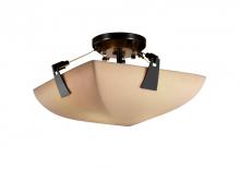 Justice Design Group PNA-9630-25-SMTH-DBRZ-LED-2000 - 14" Semi-Flush Bowl w/ Tapered Clips