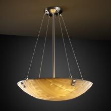 Justice Design Group PNA-9661-35-WAVE-NCKL-F6 - 18" Pendant Bowl w/ CONCENTRIC CIRCLES FINIALS