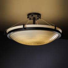 Justice Design Group PNA-9682-35-SAWT-DBRZ-LED-5000 - 24" Round Bowl Semi-Flush w/ Ring