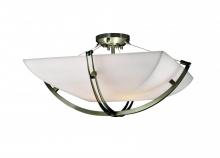 Justice Design Group PNA-9712-25-SMTH-NCKL-LED-5000 - 24" Semi-Flush Bowl w/ Crossbar