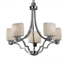 Justice Design Group POR-8500-30-WAVE-NCKL - Argyle 5-Light Chandelier