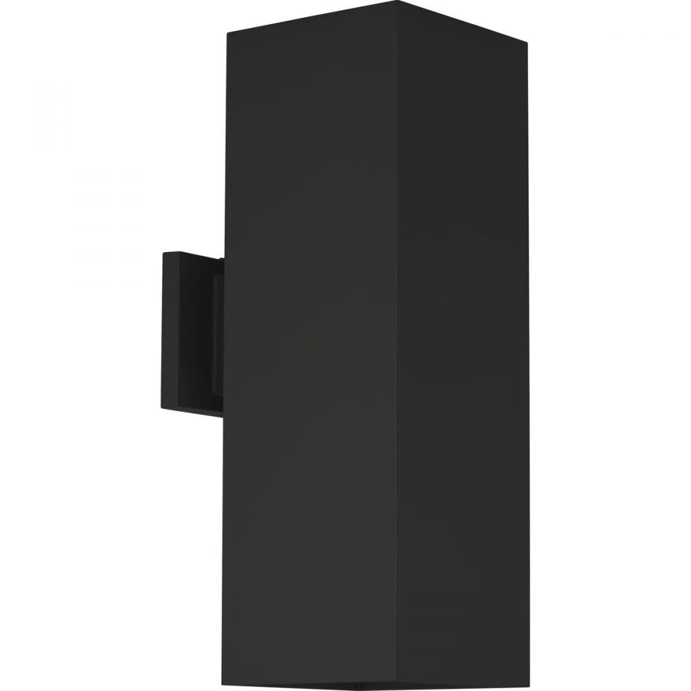 6&#34; Square Up/Down Wall Lantern Two-Light Modern Black Outdoor Wall Lantern with top lense