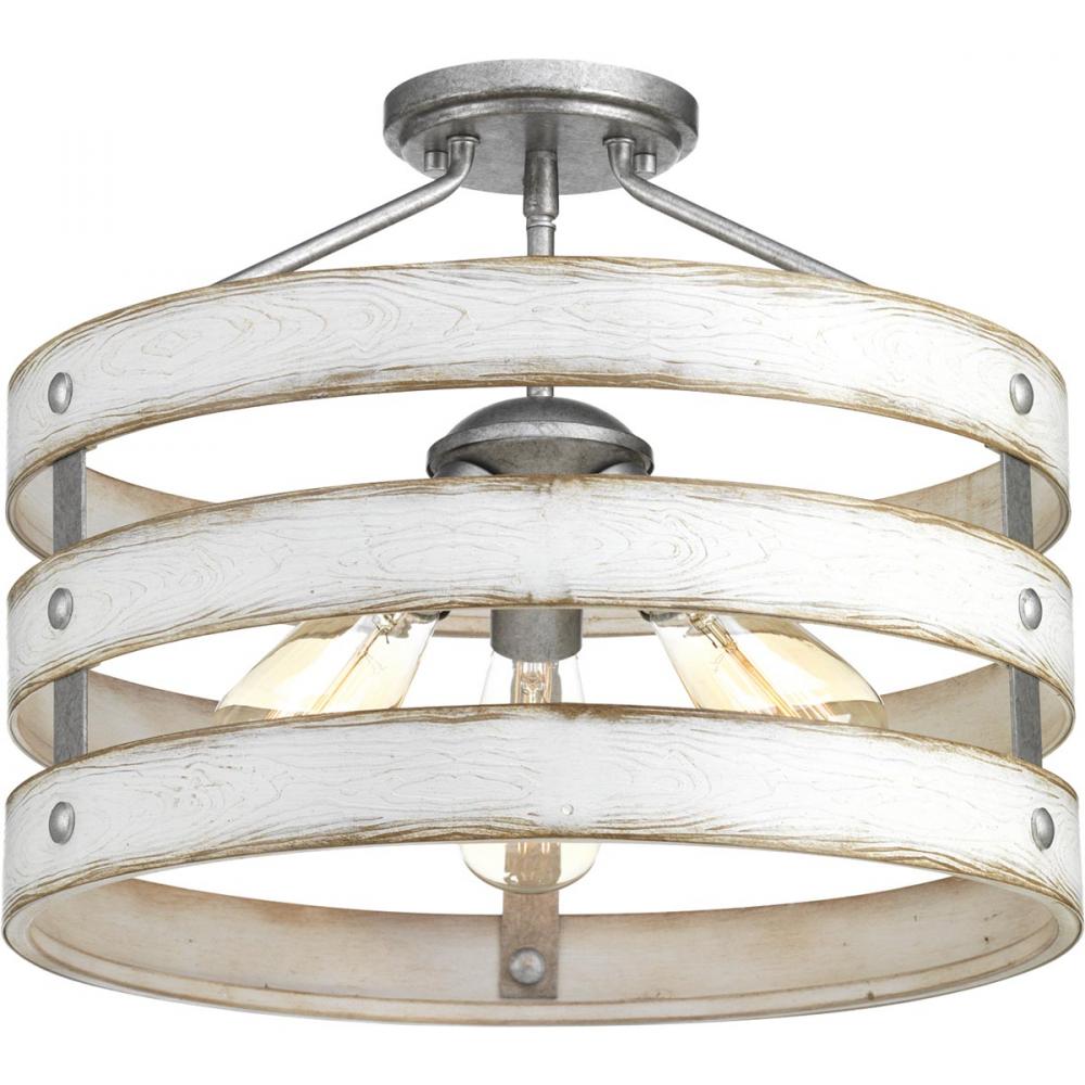 Gulliver Collection Three-Light 17&#34; Semi-Flush Convertible