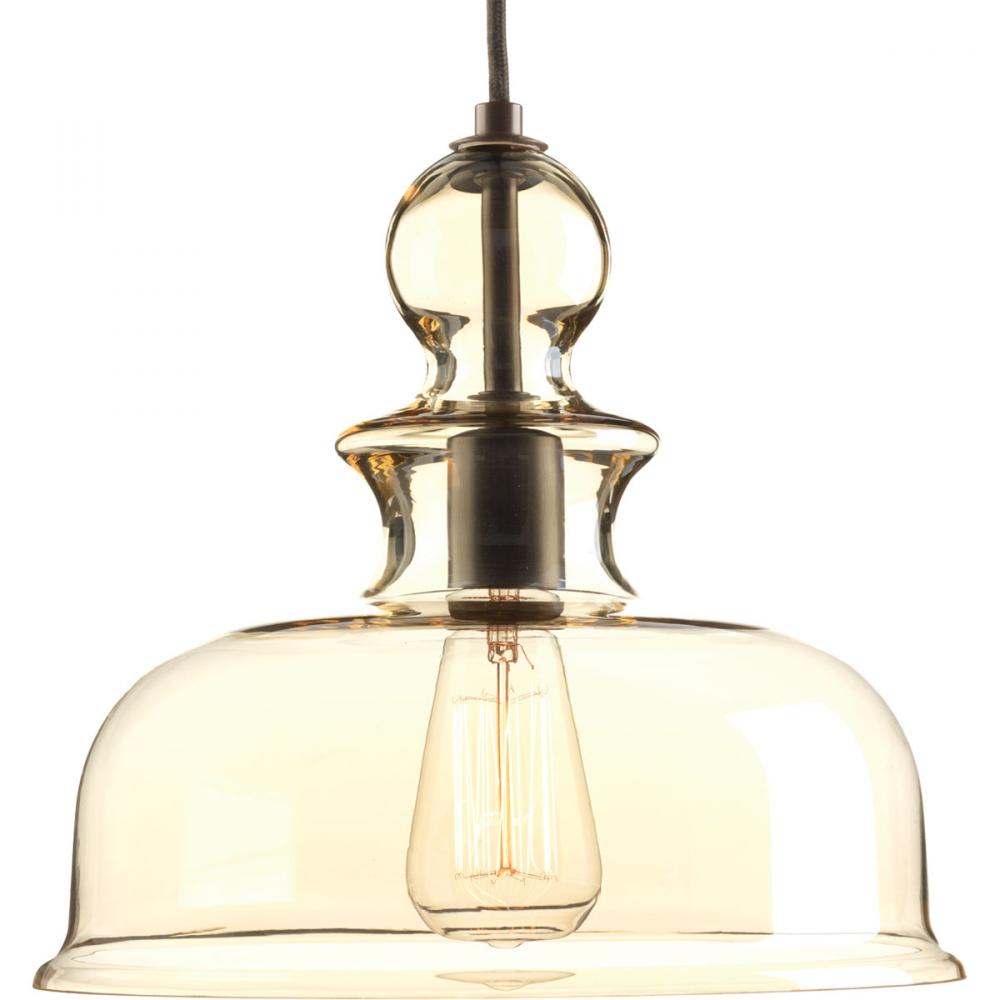 Staunton Collection One-Light Antique Bronze Champagne Glass Global Pendant Light