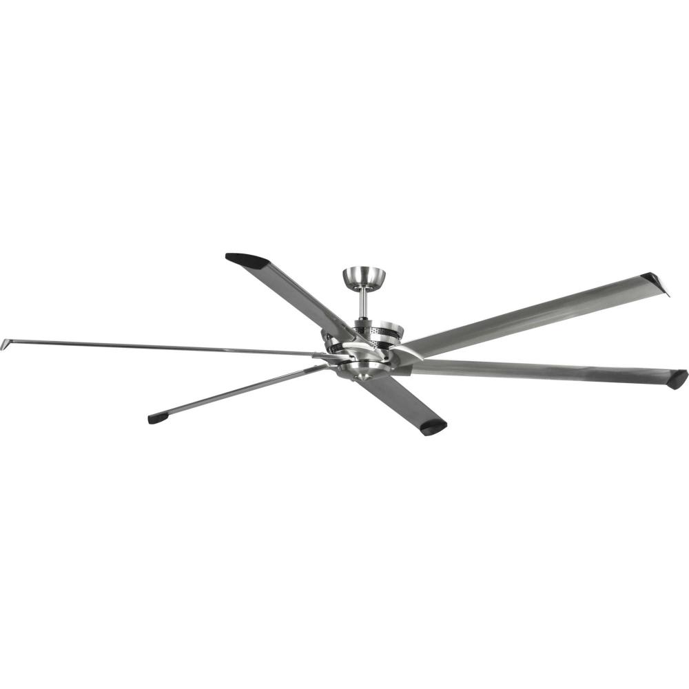 Huff Collection Indoor/Outdoor 96&#34; Six-Blade Brushed Nickel Ceiling Fan