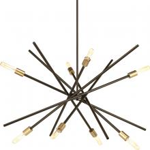 Progress P400109-020 - Astra Collection Eight-Light Antique Bronze Mid-Century Modern Chandelier Light