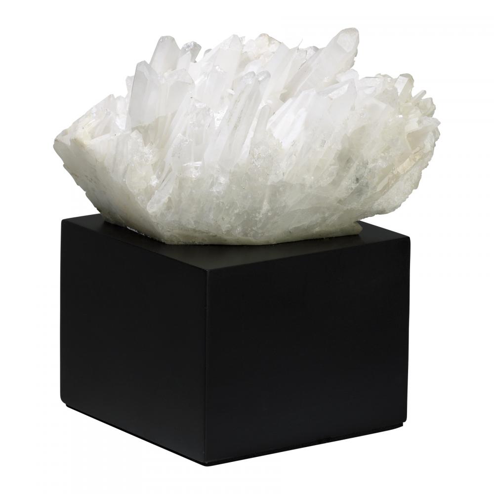 Quartz Table Accent Black And White Crystal - Medium