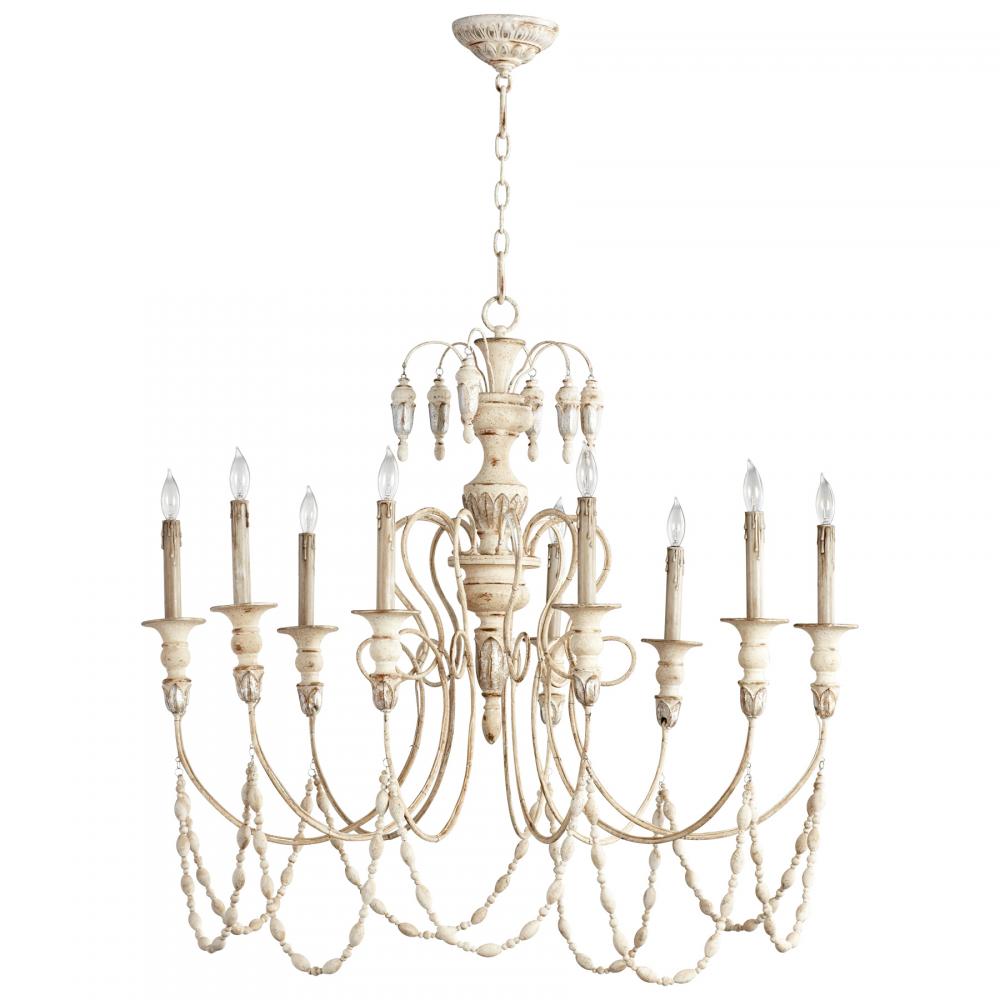 Florine Chandelier 9-Light Persian White And Mystic Silver
