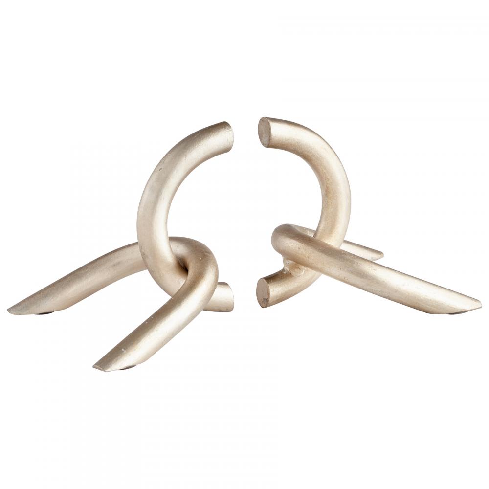 Goldie Locks Bookends Antique Silver Leaf - Small