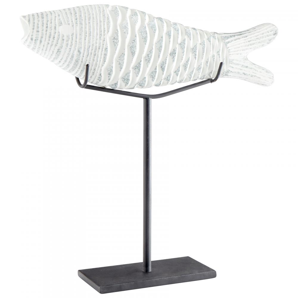Grouper Sculpture Clear And Frosted - Medium