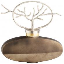 Cyan Designs 10706 - Round Viewleaf Sculpture Black Onyx And Nickel - Medium