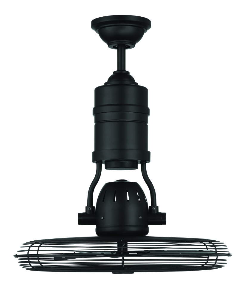 18&#34; Bellows III Indoor/Outdoor (Damp) in Flat Black w/ Flat Black Blades