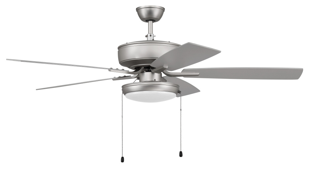 52&#34; Ceiling Fan w/Blades, White Slim Pan LED Light Kit
