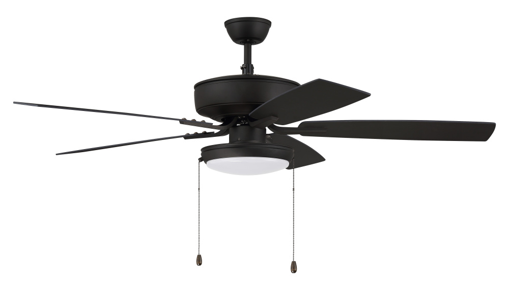52&#34; Ceiling Fan w/Blades, White Slim Pan LED Light Kit