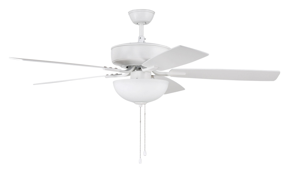 52&#34; Ceiling Fan w/Blades, White Frost Bowl LED